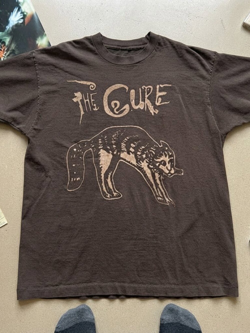 The Cure Animal Graphic T-Shirt, Brown Post-Punk Band Tee, Vintage Rock Music Sh